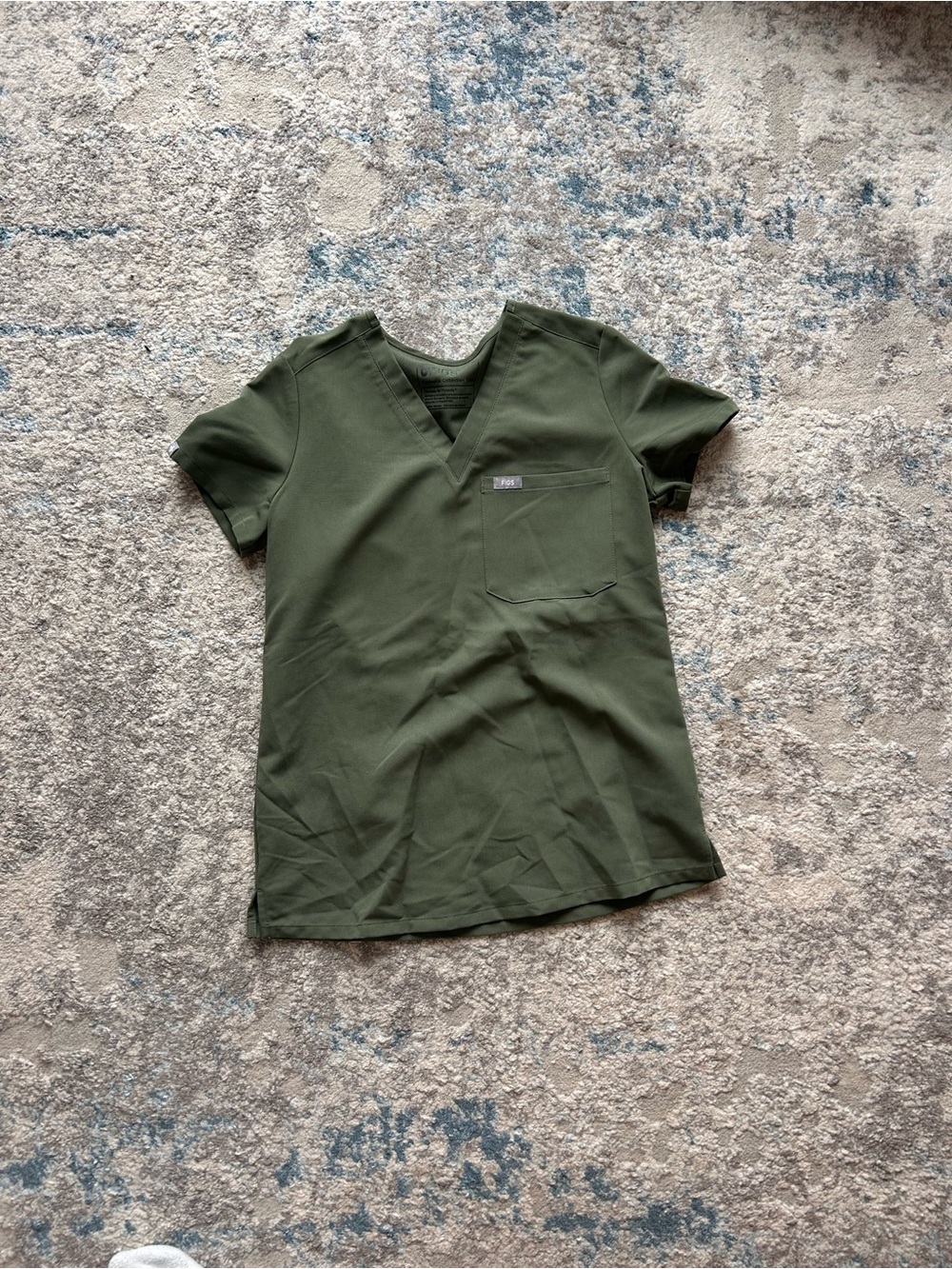FIGS Olive Green V-Neck Scrub Top
